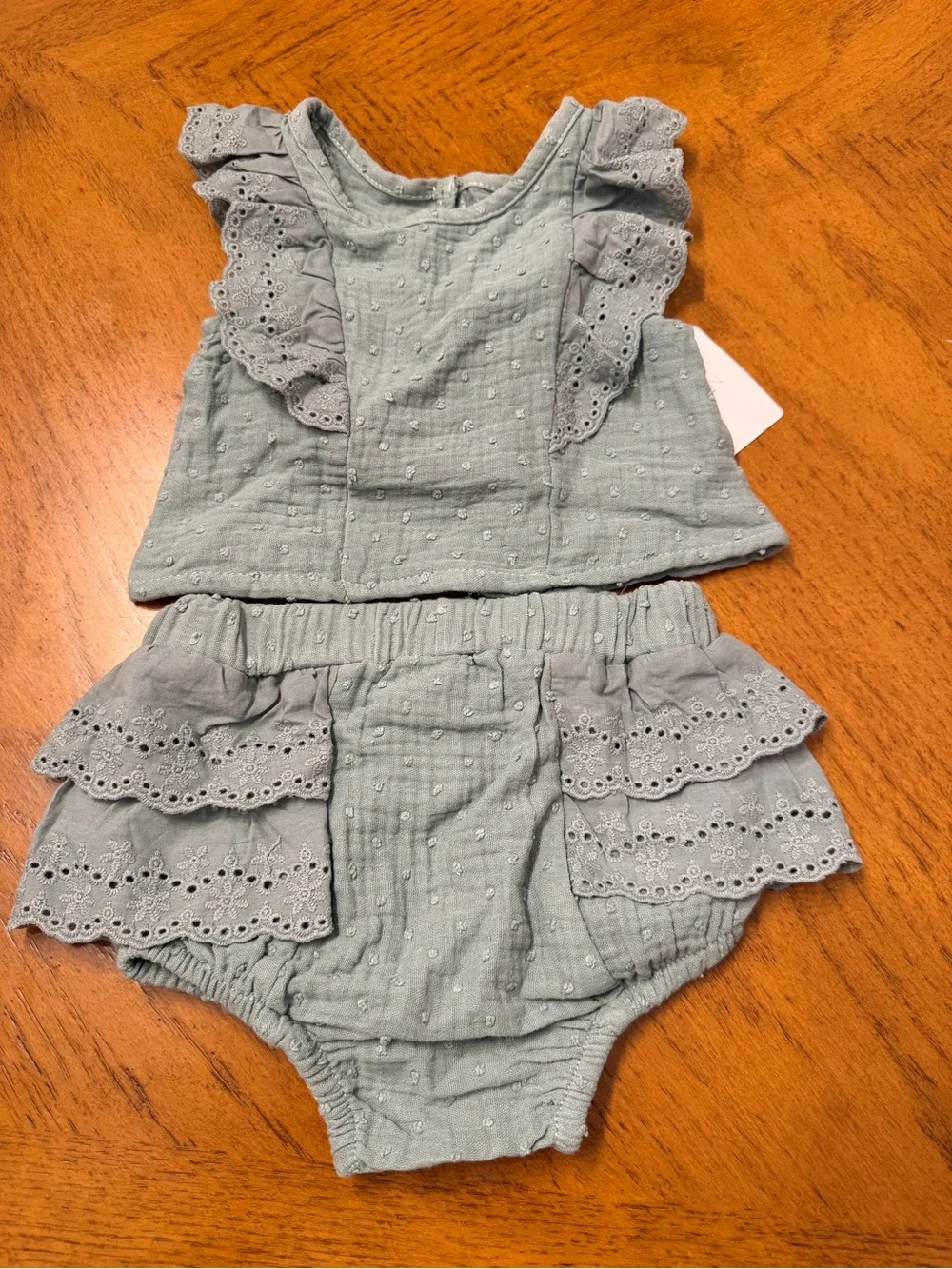 Grayson Mini Ruffle Tank & Diaper Cover Set in Sage